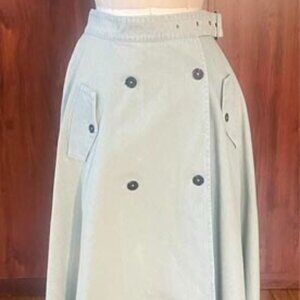 Denim Trench Skirt – Light Blue